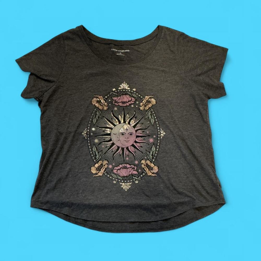 Lucky brand celestial sun graphic tee